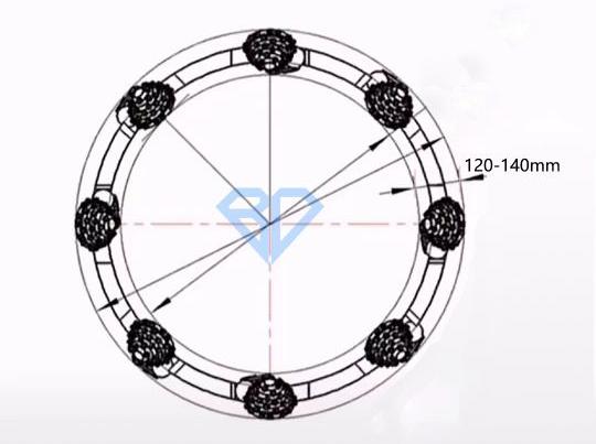 broca de rodillo de núcleo de barril ángulo de soldadura